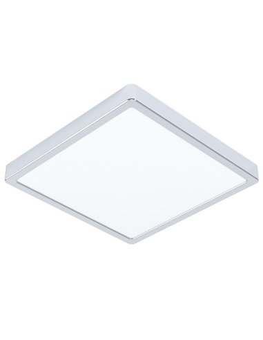 Plafón LED de techo cuadrado para baño cromo FUEVA 6 290×290mm, 14,2W 1800Lm, CCT (2700K-4000K-6500K), IP44
