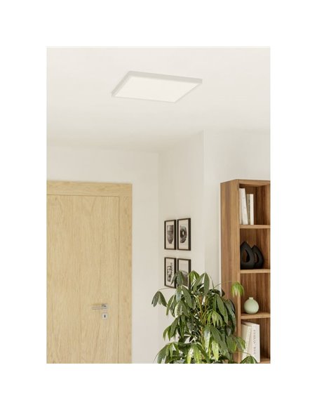 Plafonnier carré blanc FUEVA 6 LED en saillie, 390 x 390 mm, 17,5 W, 2800 lm, CCT (2700K-4000K-6500K), IP20