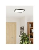 Plafón LED de superficie cuadrado negro FUEVA 6 390×390mm, 17,5W 2800Lm, CCT (2700K-4000K-6500K), IP20