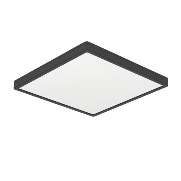 Plafón LED de superficie cuadrado negro FUEVA 6 390×390mm, 17,5W 2800Lm, CCT (2700K-4000K-6500K), IP20
