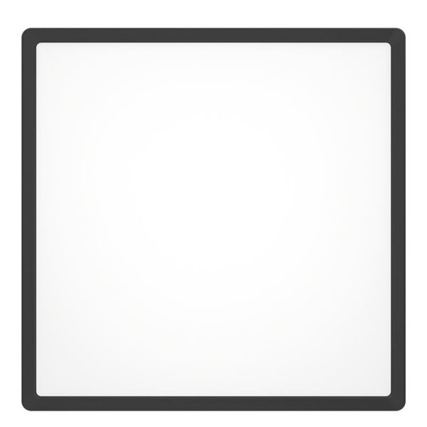 Luminária de teto LED quadrada preta FUEVA 6 para montagem em superfície, 390 x 390 mm, 17,5 W, 2800 lm, CCT (2700K-4000K-6500K)