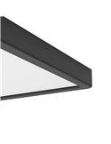 Plafón LED de superficie cuadrado negro FUEVA 6 390×390mm, 17,5W 2800Lm, CCT (2700K-4000K-6500K), IP20