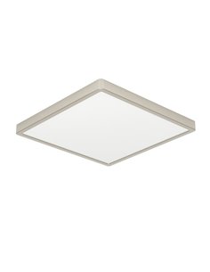 Plafonnier LED carré en saillie, nickel mat, FUEVA 6, 390 x 390 mm, 17,5 W, 2800 lm, CCT (2700K-4000K-6500K), IP20