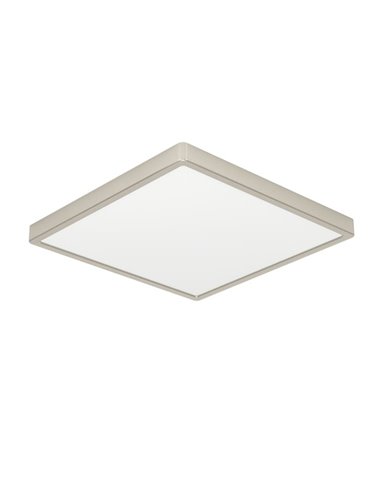 Plafón LED de superficie cuadrado níquel mate FUEVA 6 390×390mm, 17,5W 2800Lm, CCT (2700K-4000K-6500K), IP20