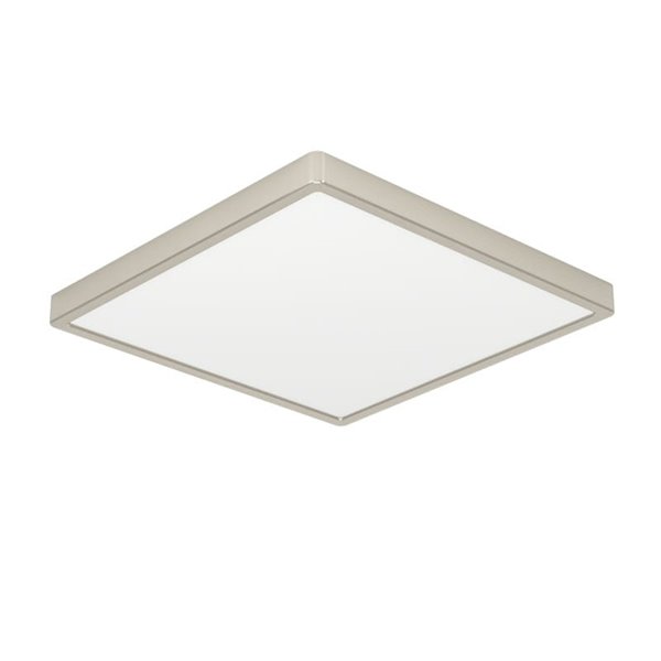 Plafón LED de superficie cuadrado níquel mate FUEVA 6 390×390mm, 17,5W 2800Lm, CCT (2700K-4000K-6500K), IP20