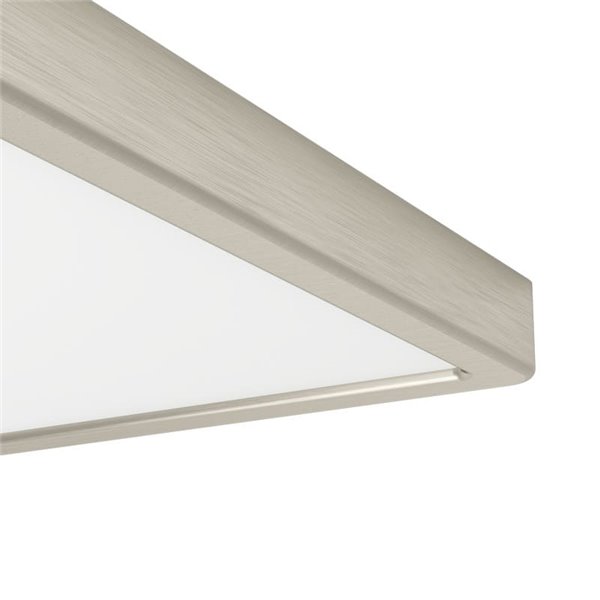 Plafón LED de superficie cuadrado níquel mate FUEVA 6 390×390mm, 17,5W 2800Lm, CCT (2700K-4000K-6500K), IP20