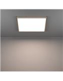 Plafón LED de superficie cuadrado níquel mate FUEVA 6 390×390mm, 17,5W 2800Lm, CCT (2700K-4000K-6500K), IP20