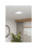 Plafón LED inteligente CONNECT-Z cuadrado blanco FUEVA 6-Z 220×220mm, 10,5W 1600Lm, RGB+CCT (2700K-6500K)