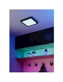 FUEVA 6-Z 220x220mm, 10,5W 1600Lm, RGB+CCT (2700K-6500K), luminária de teto LED inteligente CONNECT-Z quadrada preta