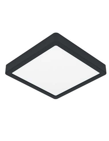 Plafón LED inteligente CONNECT-Z cuadrado negro FUEVA 6-Z 220×220mm, 10,5W 1600Lm, RGB+CCT (2700K-6500K)