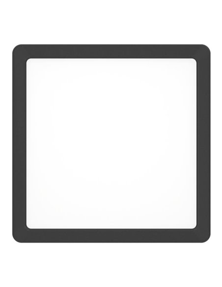 FUEVA 6-Z 220x220mm, 10,5W 1600Lm, RGB+CCT (2700K-6500K), luminária de teto LED inteligente CONNECT-Z quadrada preta