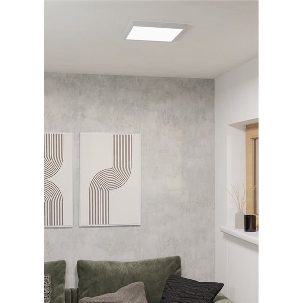 Plafón LED inteligente CONNECT-Z cuadrado blanco FUEVA 6-Z 290×290mm, 13,5W 2000Lm, RGB+CCT (2700K-6500K)
