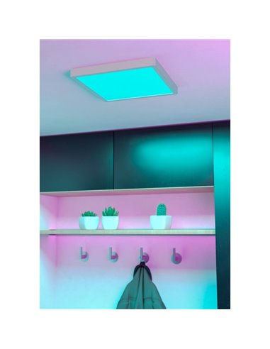 Plafón LED inteligente CONNECT-Z cuadrado blanco FUEVA 6-Z 290×290mm, 13,5W 2000Lm, RGB+CCT (2700K-6500K)