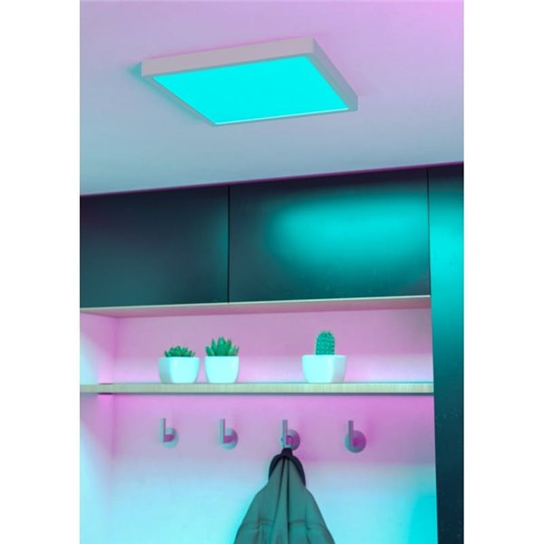 Plafón LED inteligente CONNECT-Z cuadrado blanco FUEVA 6-Z 290×290mm, 13,5W 2000Lm, RGB+CCT (2700K-6500K)