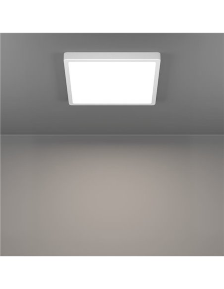 Plafón LED inteligente CONNECT-Z cuadrado blanco FUEVA 6-Z 290×290mm, 13,5W 2000Lm, RGB+CCT (2700K-6500K)