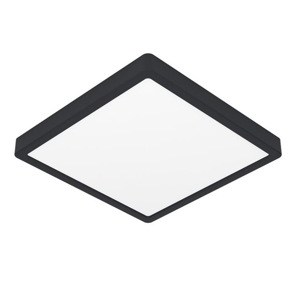 Plafón LED inteligente CONNECT-Z cuadrado negro FUEVA 6-Z 290×290mm, 13,5W 2000Lm, RGB+CCT (2700K-6500K)
