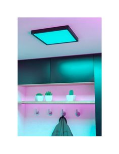 FUEVA 6-Z 290x290mm, 13,5W 2000Lm, RGB+CCT (2700K-6500K), luminária de teto LED inteligente CONNECT-Z quadrada preta 2