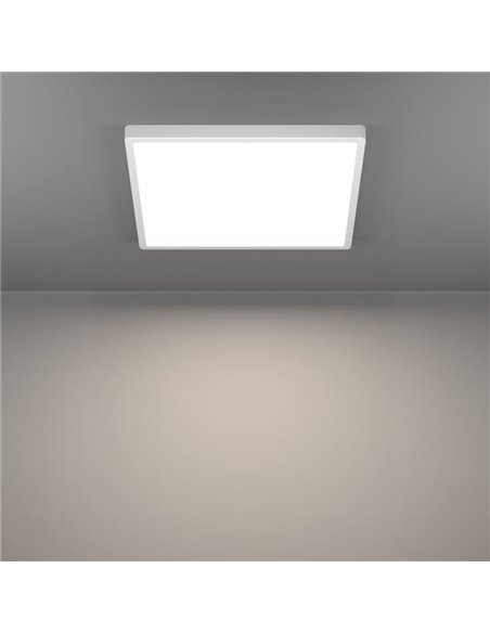 FUEVA 6-Z 390x390mm, 17,8W 2700Lm, RGB+CCT (2700K-6500K), luminária de teto LED inteligente CONNECT-Z quadrada branca
