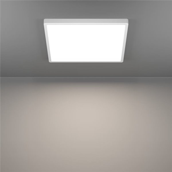 Plafonnier LED intelligent carré blanc CONNECT-Z FUEVA 6-Z 390 x 390 mm, 17,8 W, 2 700 lm, RGB+CCT (2 700 K-6 500 K)