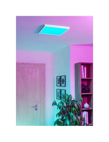 Plafón LED inteligente CONNECT-Z cuadrado blanco FUEVA 6-Z 390×390mm, 17,8W 2700Lm, RGB+CCT (2700K-6500K)