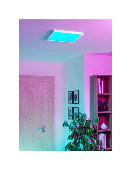 FUEVA 6-Z 390x390mm, 17,8W 2700Lm, RGB+CCT (2700K-6500K), luminária de teto LED inteligente CONNECT-Z quadrada branca