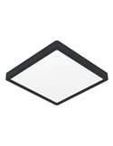 Plafón LED inteligente CONNECT-Z cuadrado negro FUEVA 6-Z 390×390mm, 17,8W 2700Lm, RGB+CCT (2700K-6500K)