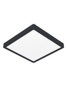 Plafonnier LED intelligent carré noir CONNECT-Z FUEVA 6-Z 390 x 390 mm, 17,8 W, 2 700 lm, RGB+CCT (2 700 K-6 500 K)