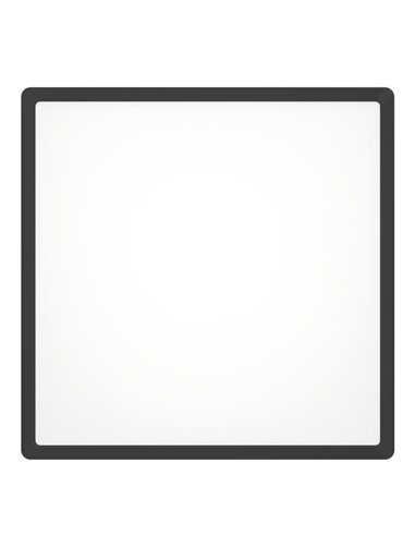 FUEVA 6-Z 390x390mm, 17,8W 2700Lm, RGB+CCT (2700K-6500K), luminária de teto LED inteligente CONNECT-Z quadrada preta