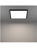 Plafón LED inteligente CONNECT-Z cuadrado negro FUEVA 6-Z 390×390mm, 17,8W 2700Lm, RGB+CCT (2700K-6500K)
