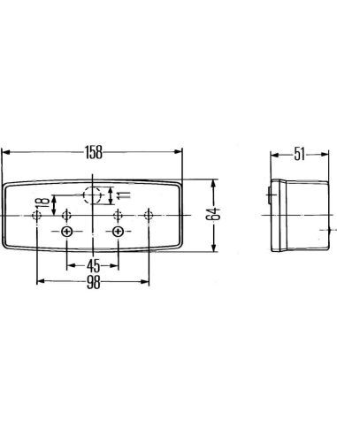 Dimensiones Piloto Trasero HELLA 2SD 003 184-031 / 041