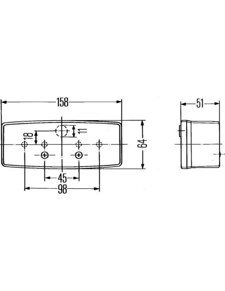 Dimensiones Piloto Trasero HELLA 2SD 003 184-031 / 041