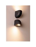 Aplique exterior curvo luz arriba o abajo negro BALDY, GU10 IP66