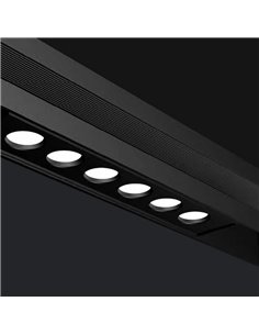 Módulo linear com 12 focos LED COB MAGNETO DIFFUSER 12W preto 2700K com regulação TRIAC 2