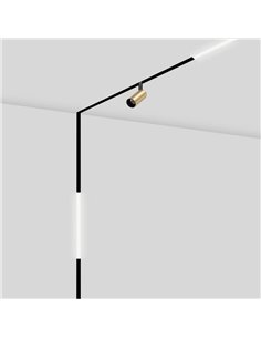 Módulo linear difusor LED de trilho magnético MAGNETO preto 8W 2700K com regulação TRIAC 2