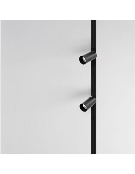 Spot LED sur rail magnétique MAGNETO noir/noir-or 7W 2700K avec régulation TRIAC