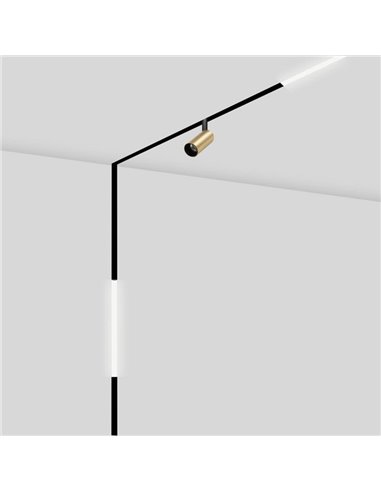 Foco lineal COB LED carril magnético negro Magneto 34000K 12 y 18W