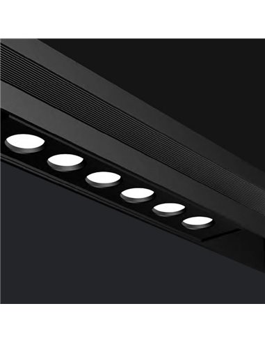 Set de 2 Tapas finales para carril de superficie o de empotrar magnético Magneto negro