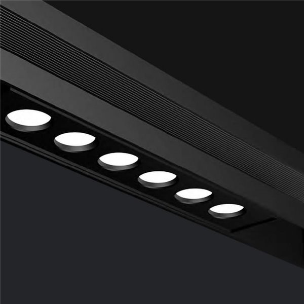 Carril para focos magnéticos de superficie 48V Magneto 1m  y 2m negro