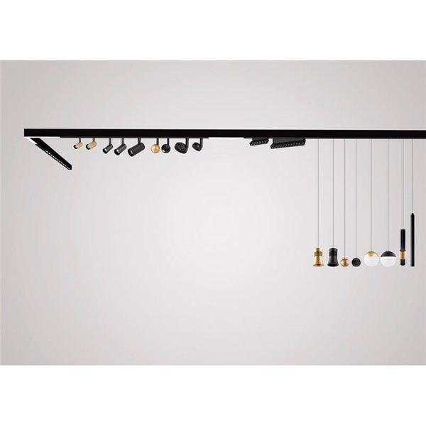 Pendente LED em forma de bola para pista magnética Magneto 7W 3000K preto Triac intensidade ajustável