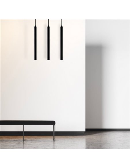 Pendente LED com pista magnética Magneto 5W 3000K preto Intensidade regulável Triac