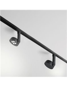 Foco ángulo difusor LED carril magnético Magneto 16W negro 3000K Regulable en intensidad Triac 2