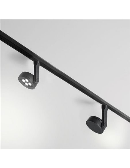 Spot diffuseur d'angle LED rail magnétique Magneto 16W noir 3000K Gradable en intensité Triac