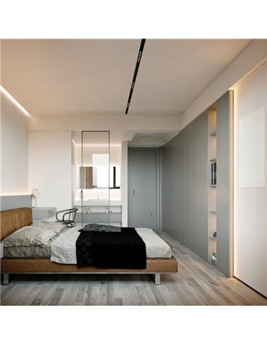 Difusor de holofote linear LED trilho magnético Magneto preto 8W e 16W 3000K Regulável em intensidade Triac