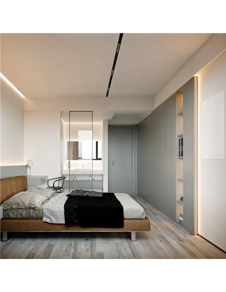 Difusor de holofote linear LED trilho magnético Magneto preto 8W e 16W 3000K Regulável em intensidade Triac