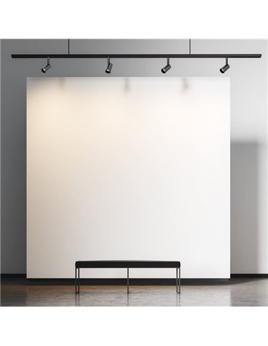 Holofote LED ajustável com trilho magnético, Magneto 16W, 3000K, preto, regulável em intensidade Triac