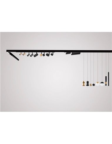 Spot LED sur rail magnétique orientable Magneto 7W 3000K noir Intensité réglable Triac