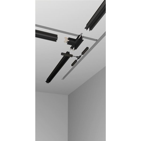 Raccord union 90º L pour rail d'encastrement magnétique Magneto noir - Accessoires