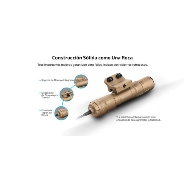 Linterna táctica ODIN S M-LOCK 1500Lm, 250m alcance, IPX8, modo estroboscópico