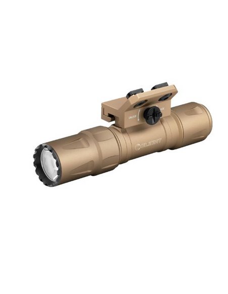 Linterna táctica ODIN S M-LOCK 1500Lm, 250m alcance, IPX8, modo estroboscópico Marrón
