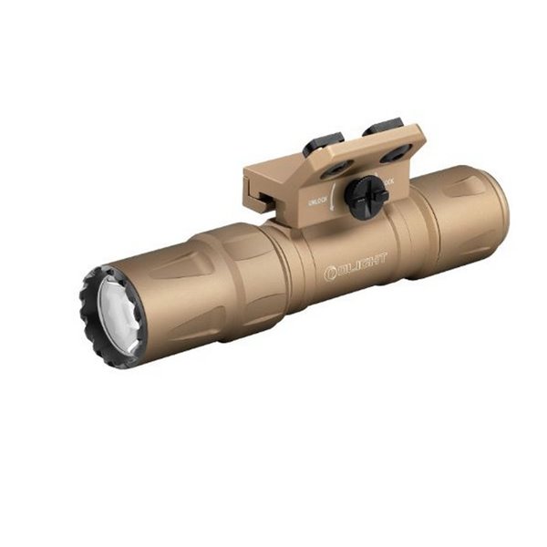 Linterna táctica ODIN S M-LOCK 1500Lm, 250m alcance, IPX8, modo estroboscópico Marrón